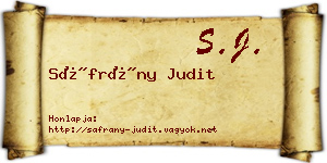 Sáfrány Judit névjegykártya